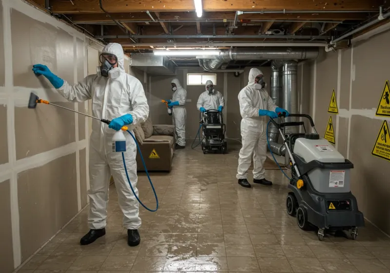 Basement Moisture Removal and Structural Drying process in Trappe, PA